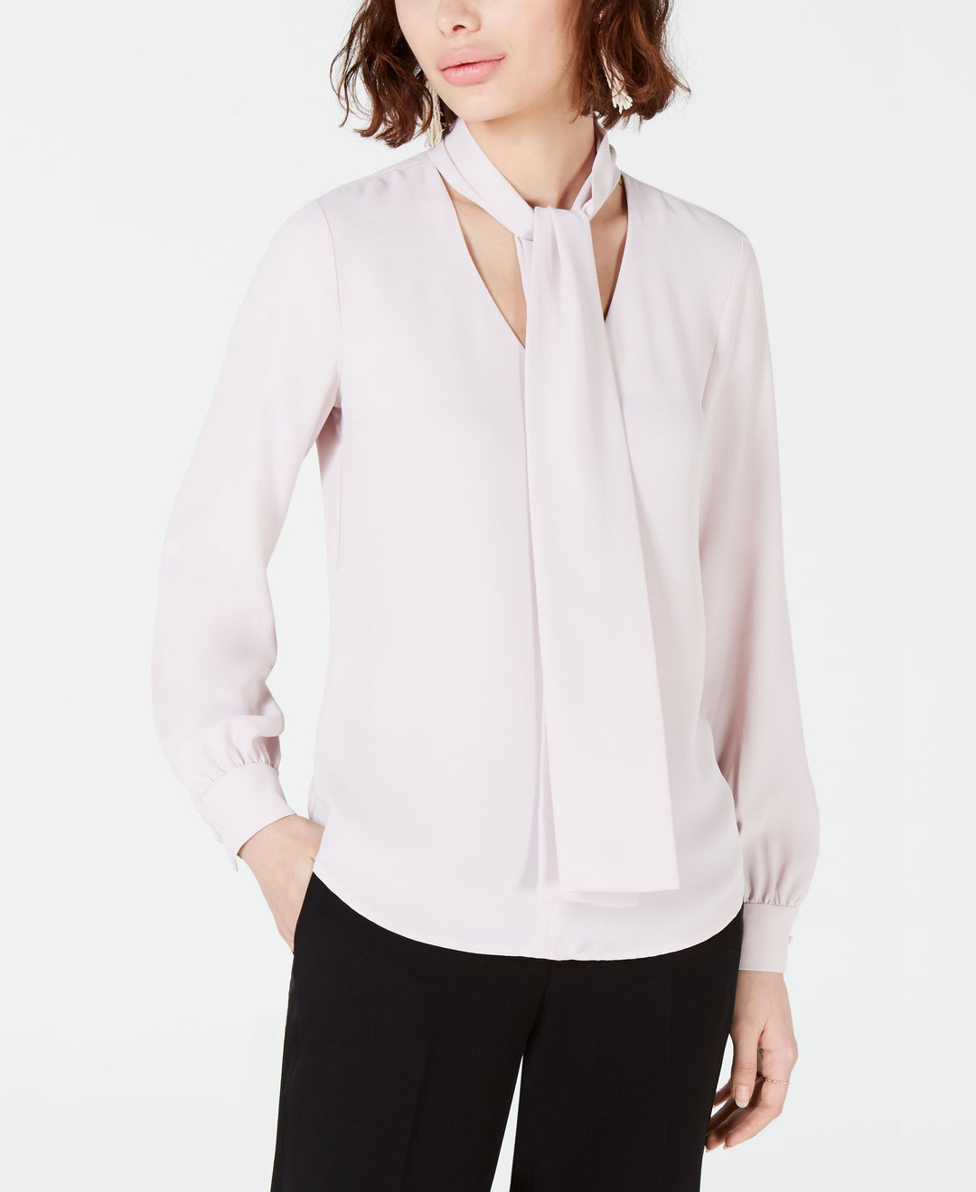 Bar III Tie Neck Blouse