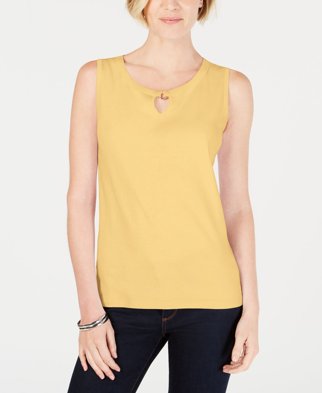 Cotton Keyhole Tank Top