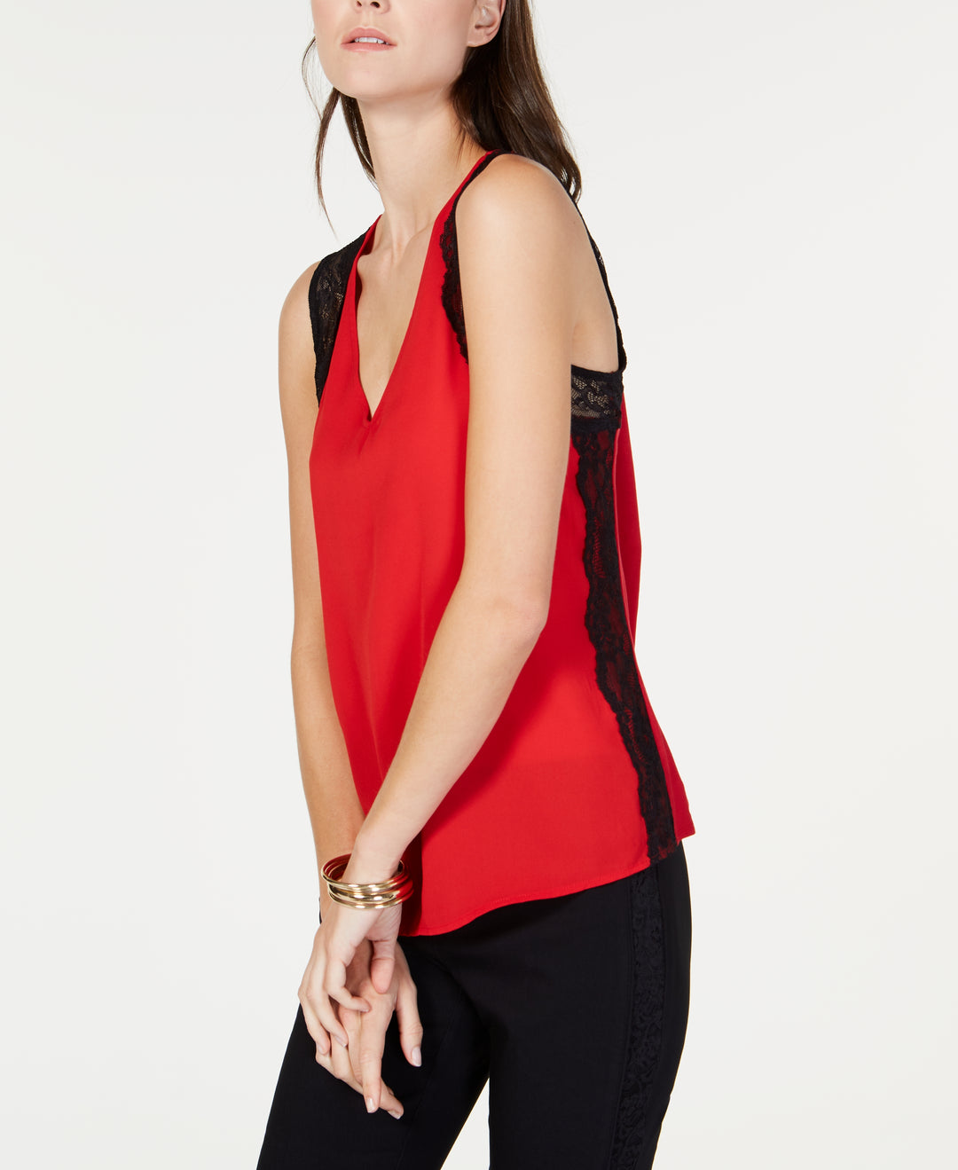 I.N.C. Contrast-Lace Tank Top