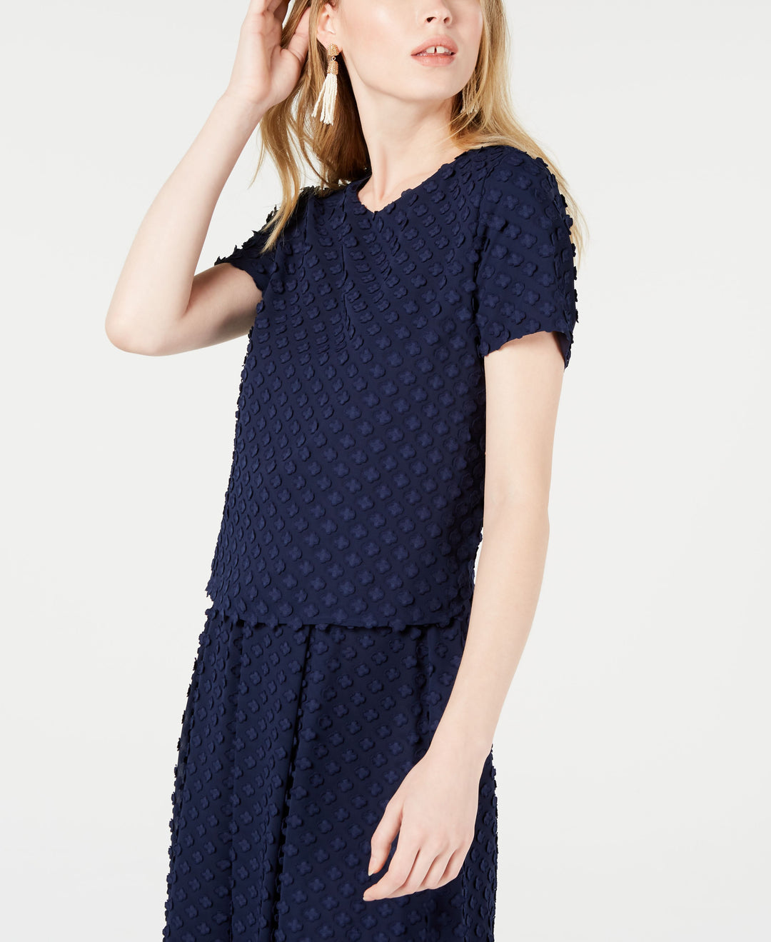 Maison Jules Floral Clip Dot Top