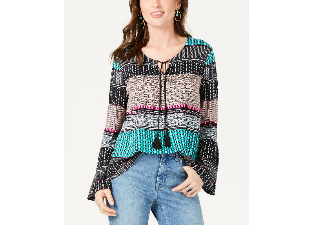 Geo-Print Peasant Top