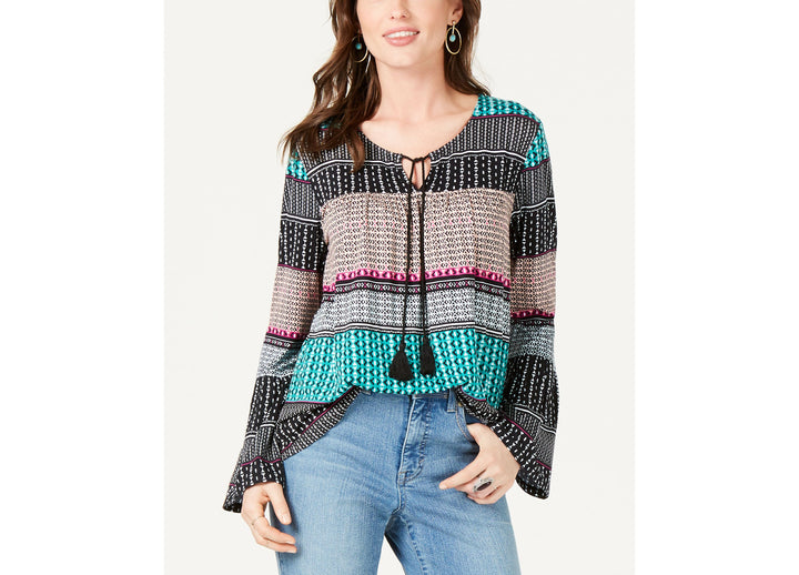 Geo-Print Peasant Top