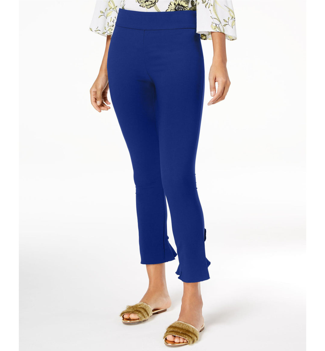 INC Ruffled-Hem Ankle Skinny Pants