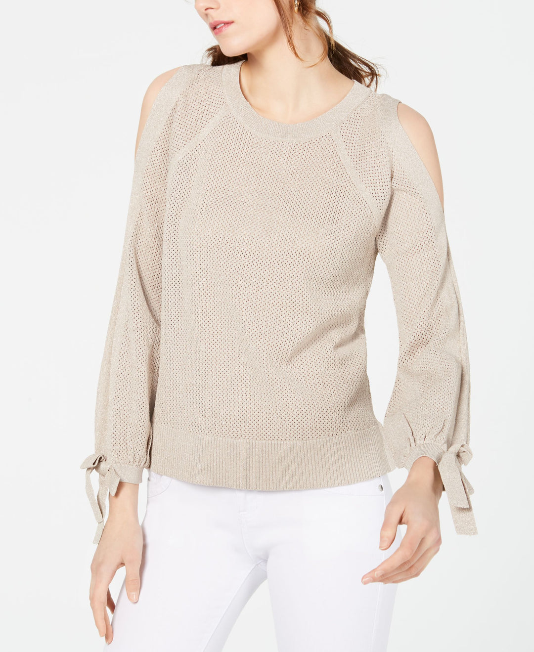 Metallic Split Sleeve Sweater