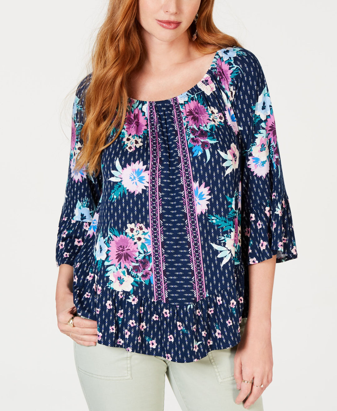 Off-The-Shoulder Floral-Print Top