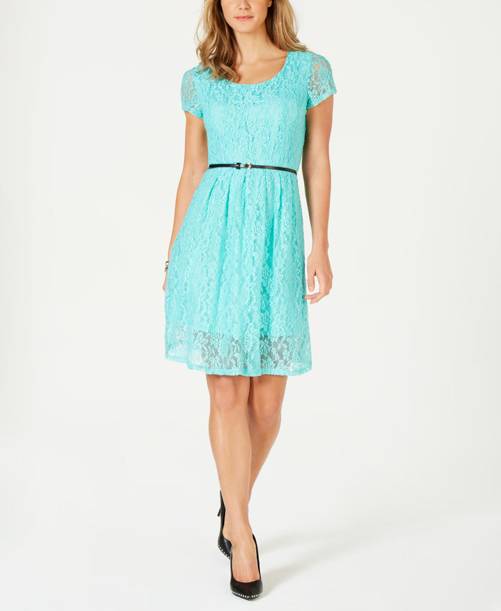 NY Collection Petite Lace Fit Flare Dress