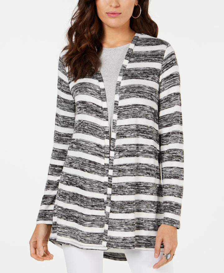 Striped High-Low Cardigan