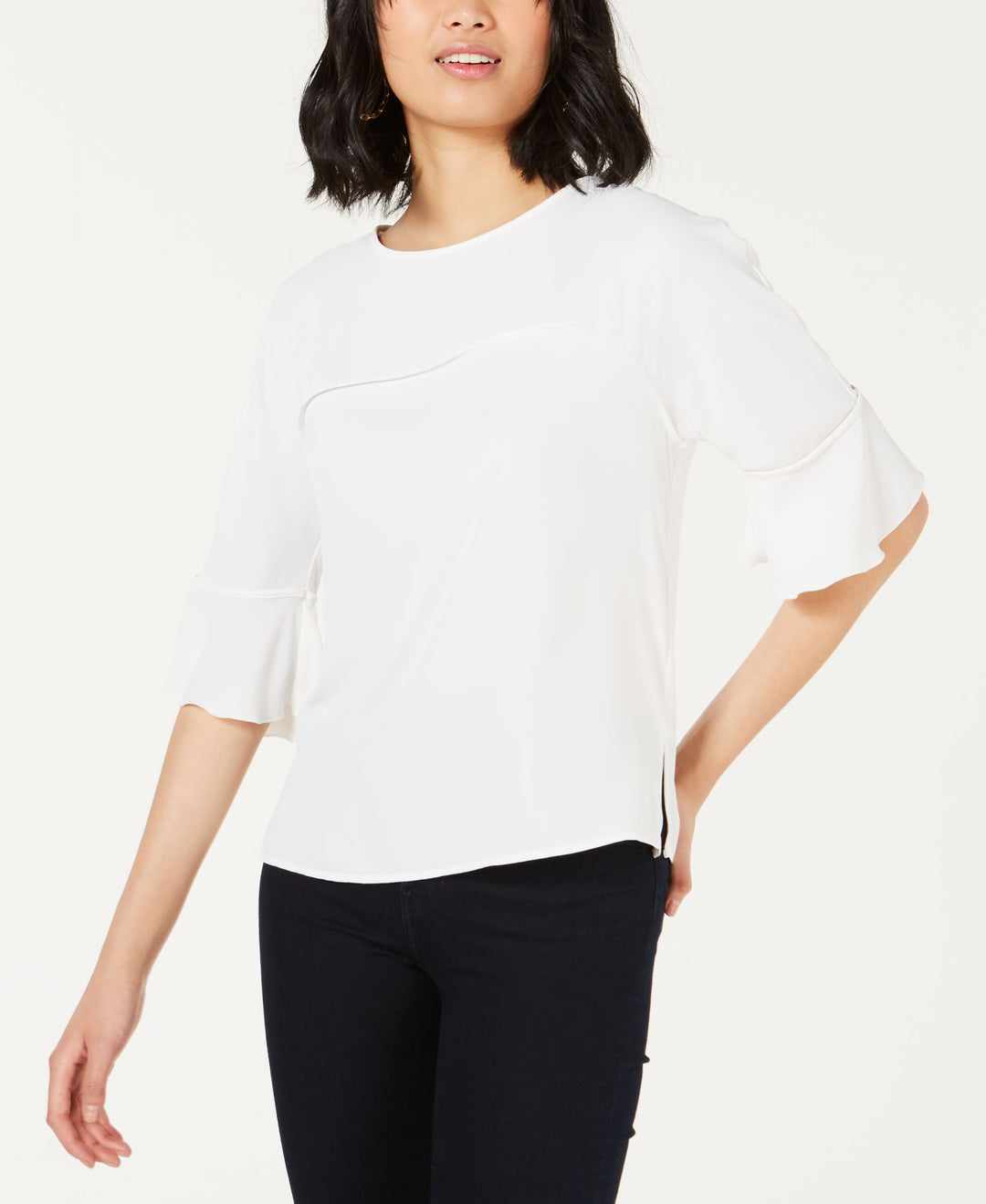 Ruffle-Sleeve Blouse