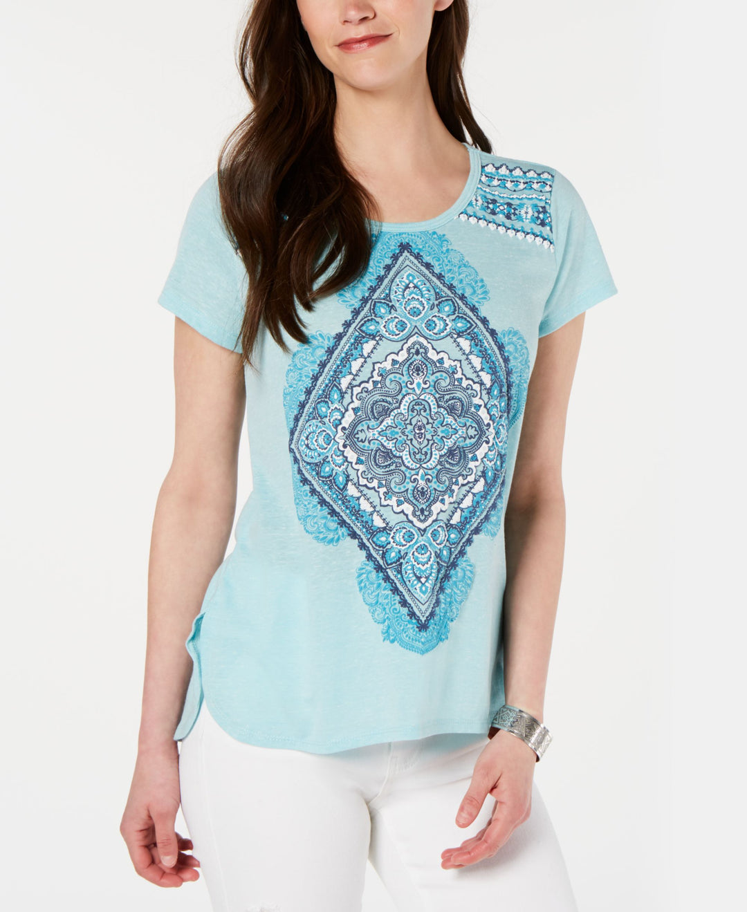 Style & Co Petite Graphic Top
