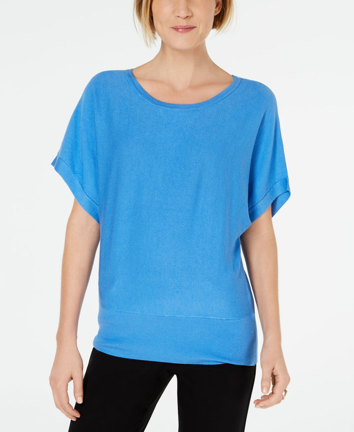 JM Collection Scoop Neck Dropped Sleeve Top