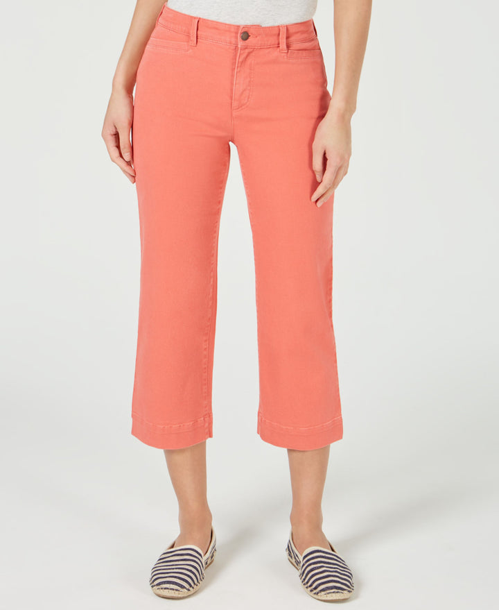 Charter Club Petite Wide Leg Flare Crop Jeans
