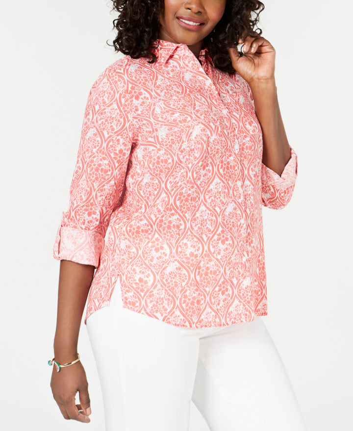 Petite Linen Utility Shirt