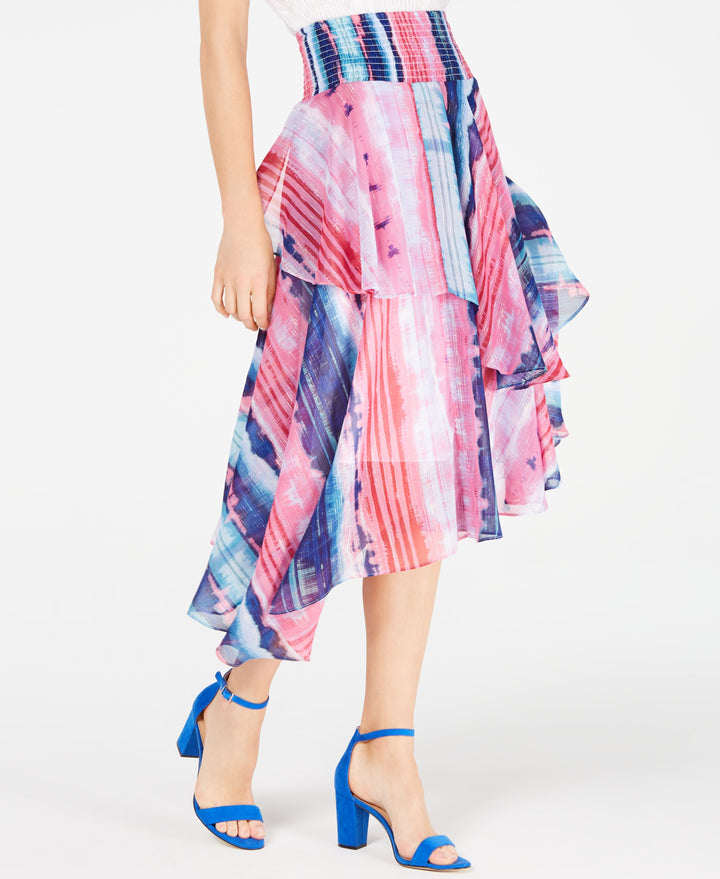 INC Smocked Ruffled Midi Skirt