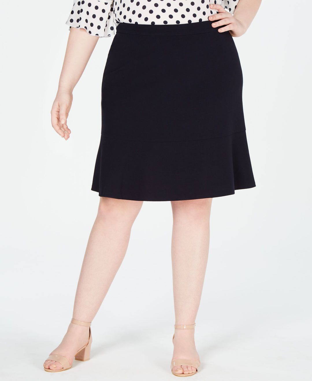Bar III Plus Size Bi Stretch Ruffled Skirt