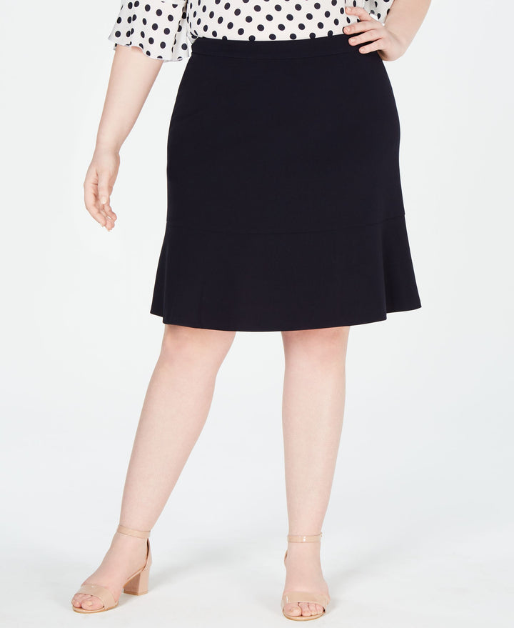 Bar III Plus Size Bi Stretch Ruffled Skirt