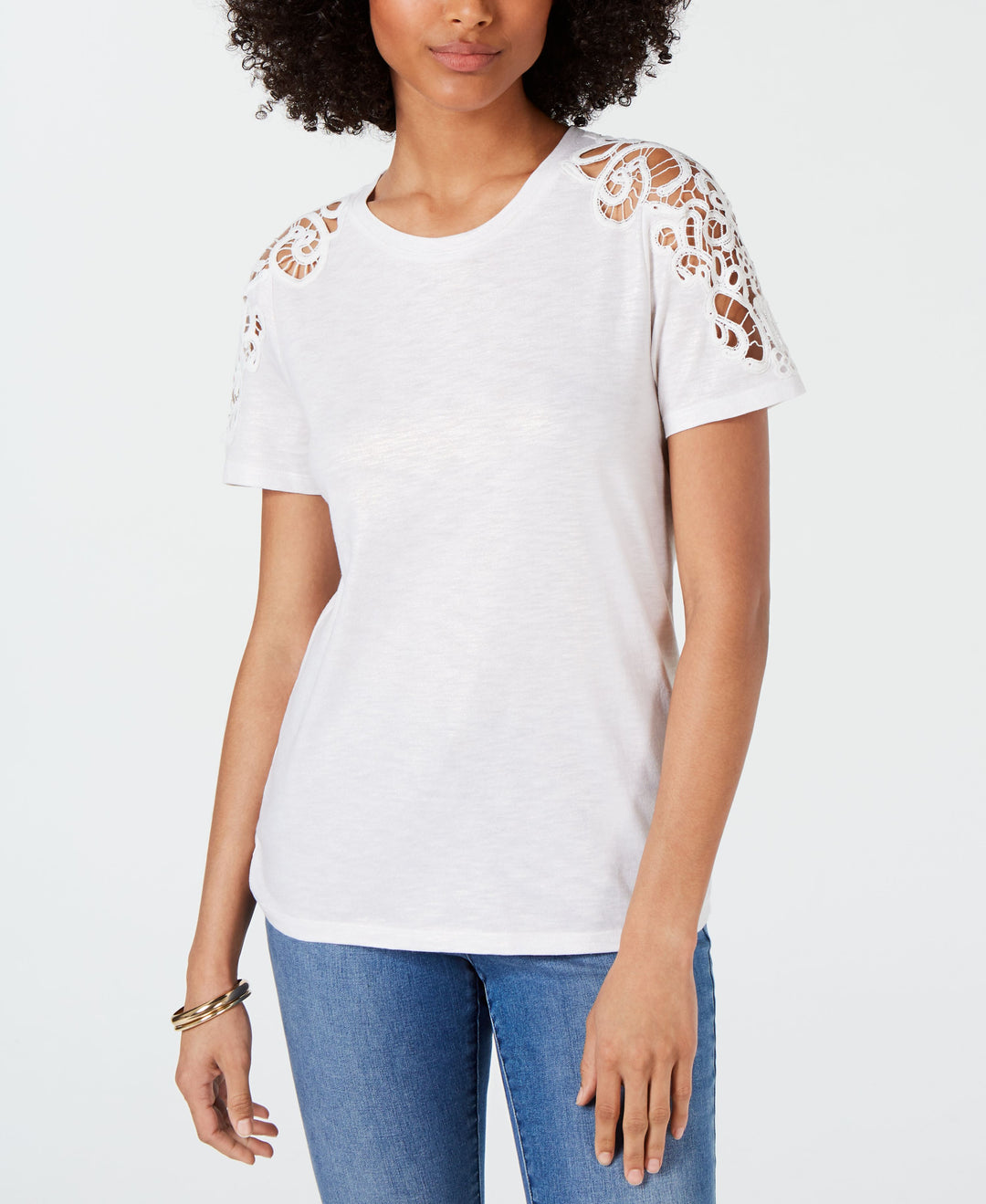 INC Crochet-Sleeve T-Shirt