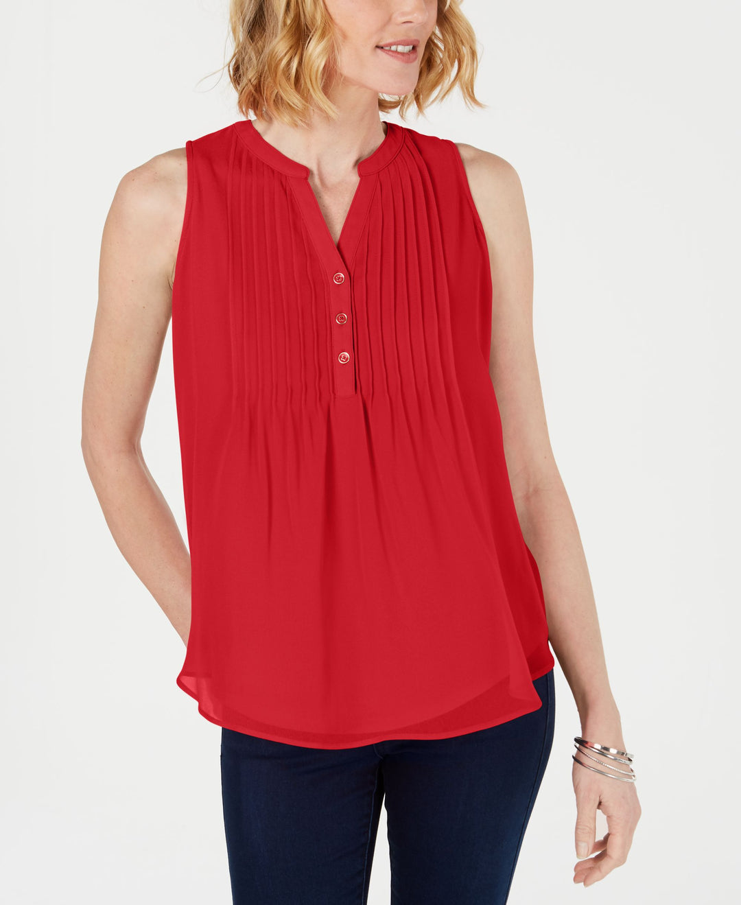 Charter Club Sleeveless Pintuck Blouse