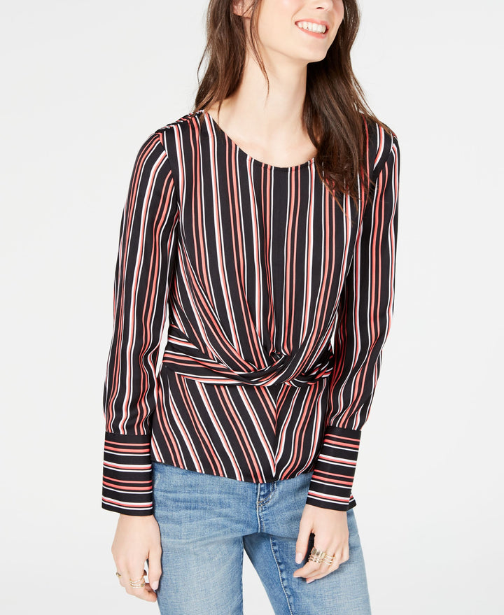 Striped Twist Front Top