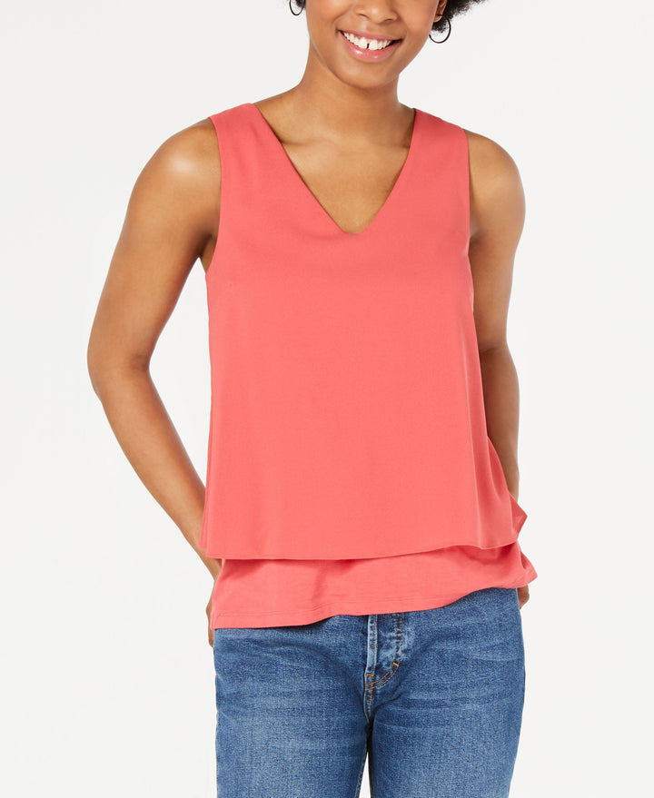 Mixed Media Split Back Tank Top