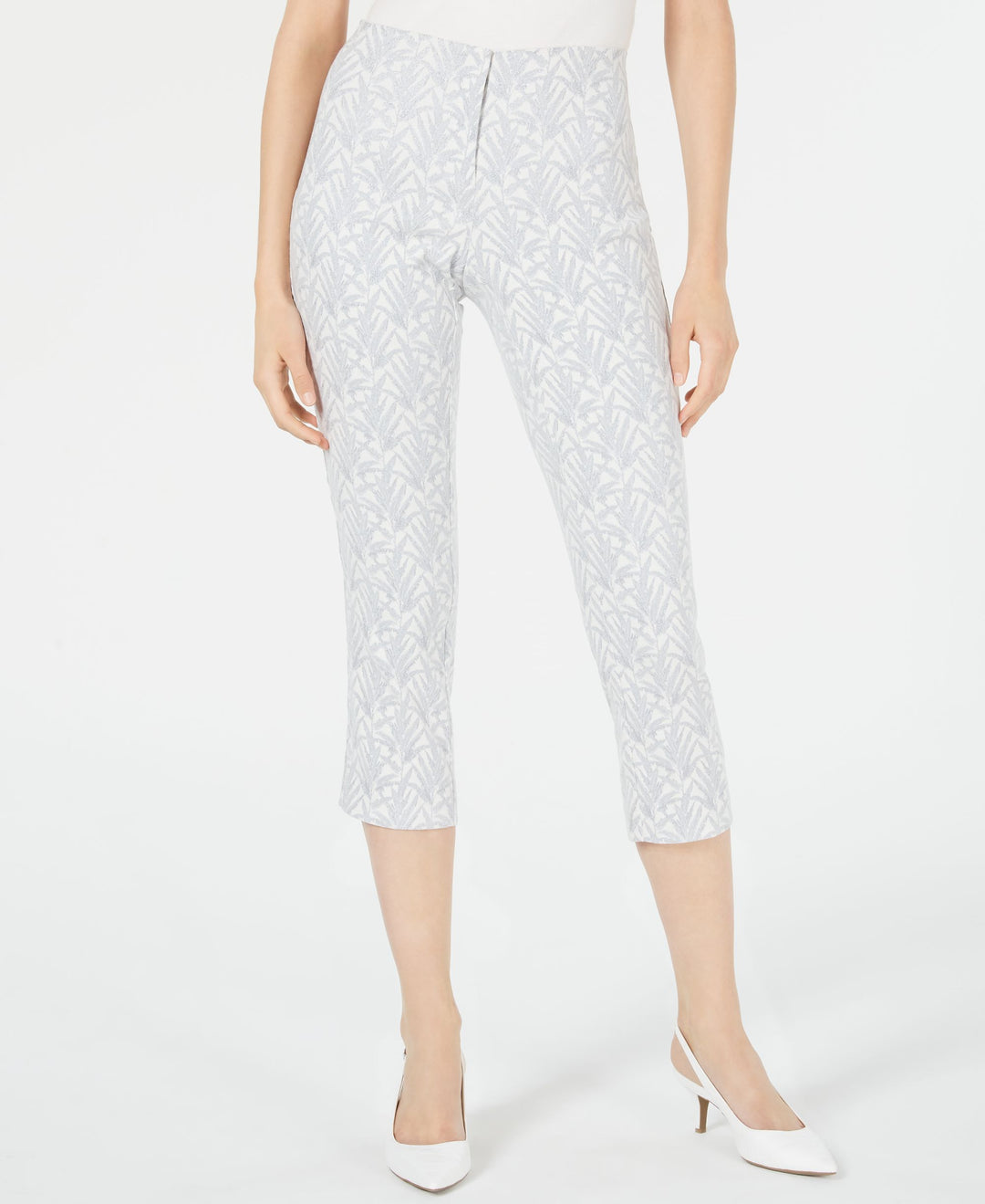 Jacquard High-Waist Cropped Pants