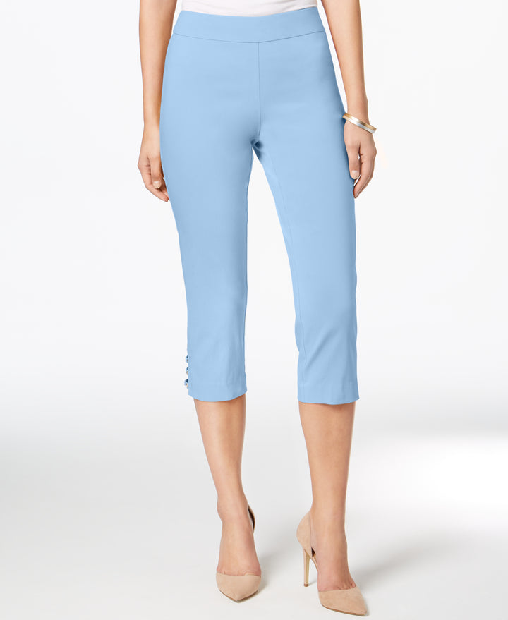 Petite Lattice-Hem Capri Pants