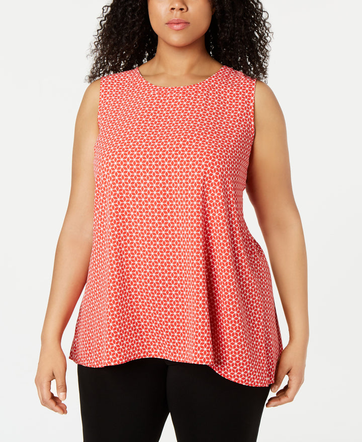 Plus Size Printed High-Low Top