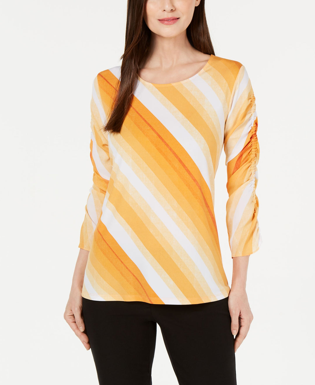 Ruched-Sleeve Top