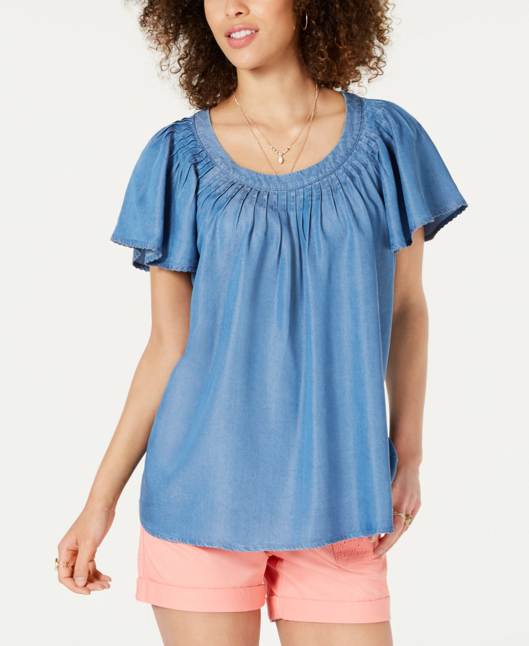 Style & Co Pleated Soft Top