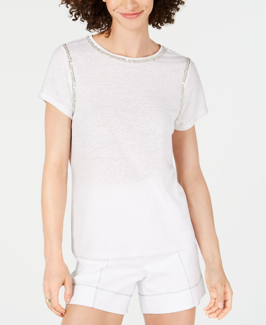 Petite Sequin Stitch T-Shirt