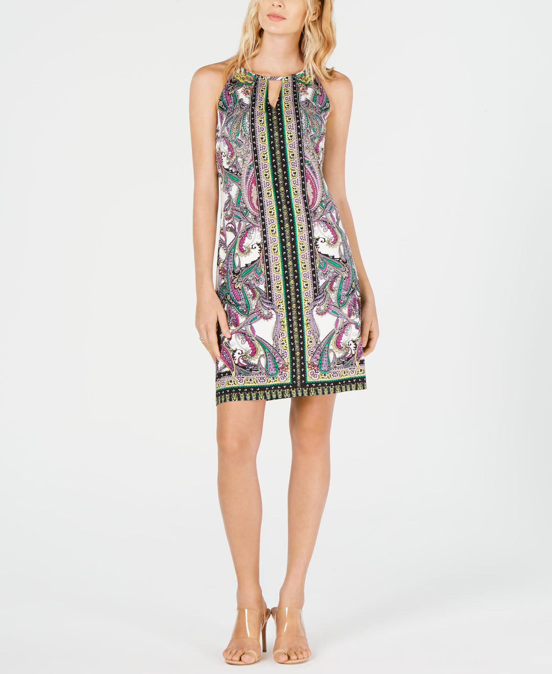 INC Petite Printed Halter Dress