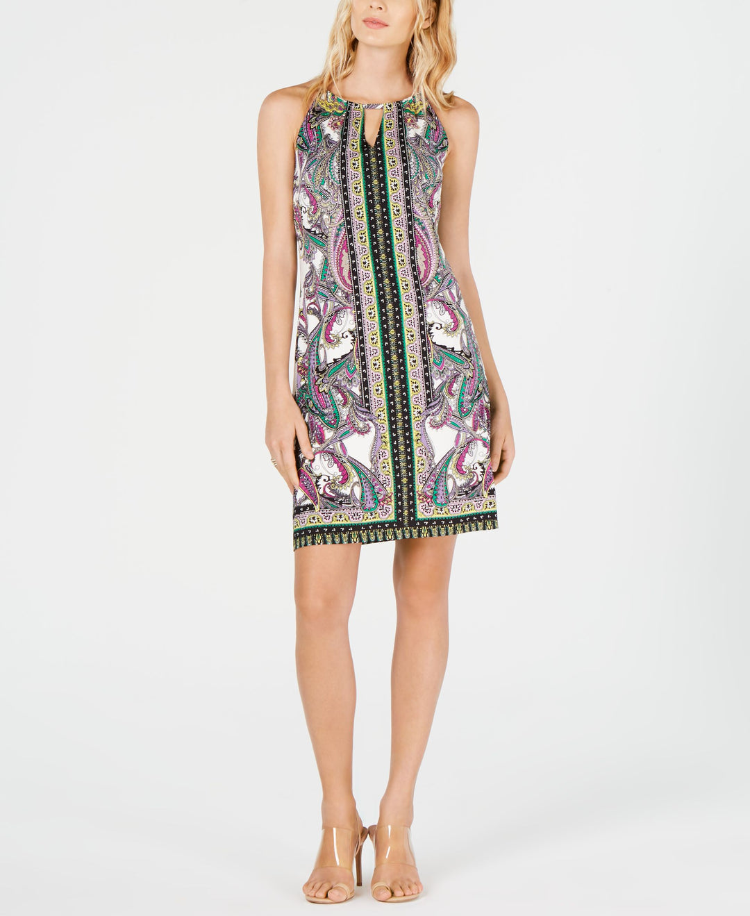 INC Petite Printed Halter Dress
