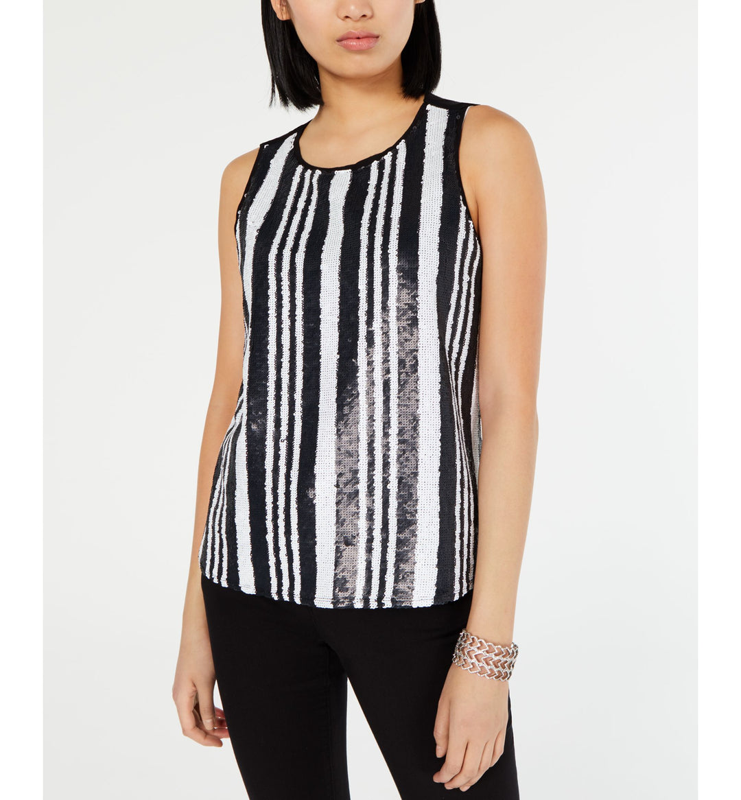 Striped Sequined Tank Top