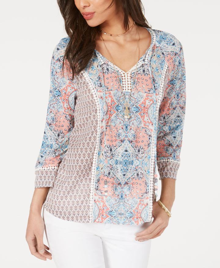 Printed Trim Tie Top