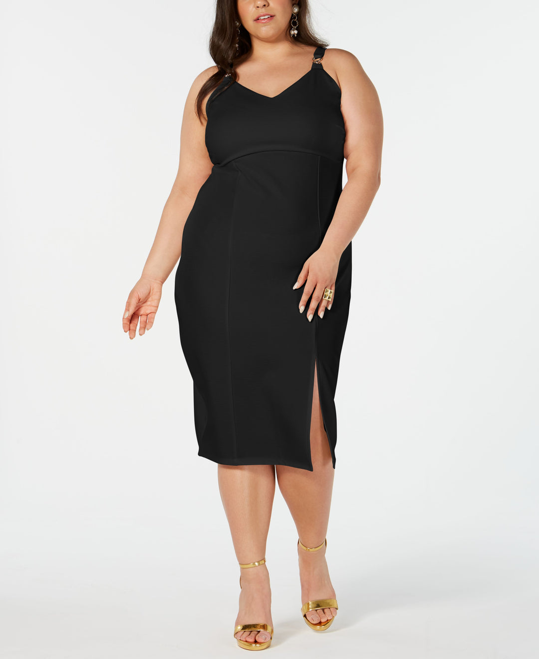 Almost Famous Juniors Plus Size Slit Front Sheath Dress – USAFashion