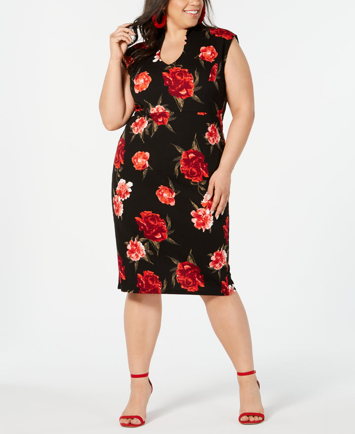 Trendy Plus Size Printed Sheath Dress