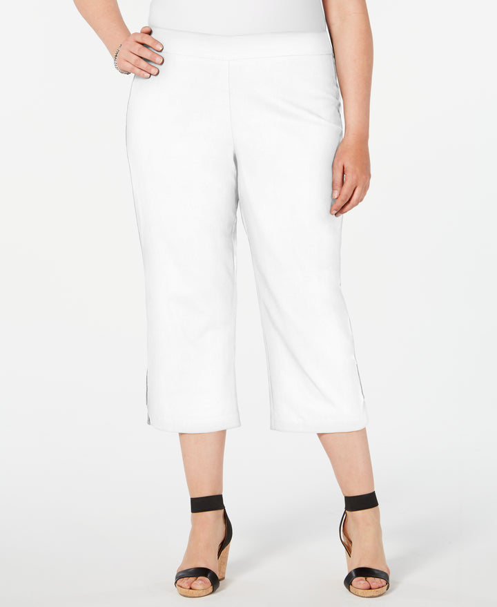 Plus Size Rhinestone-Embellished Capri Pants