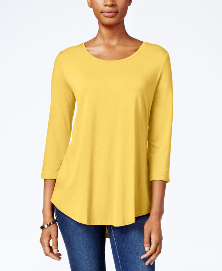JM Collection Petite Three Quarter Sleeve Top