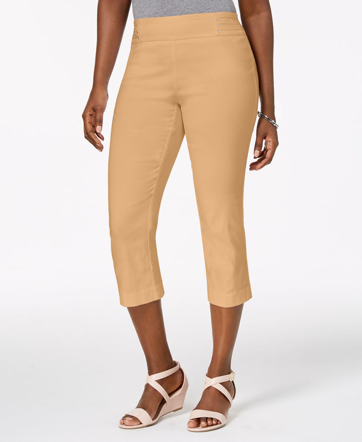 Embellished Pull-On Capri Pants