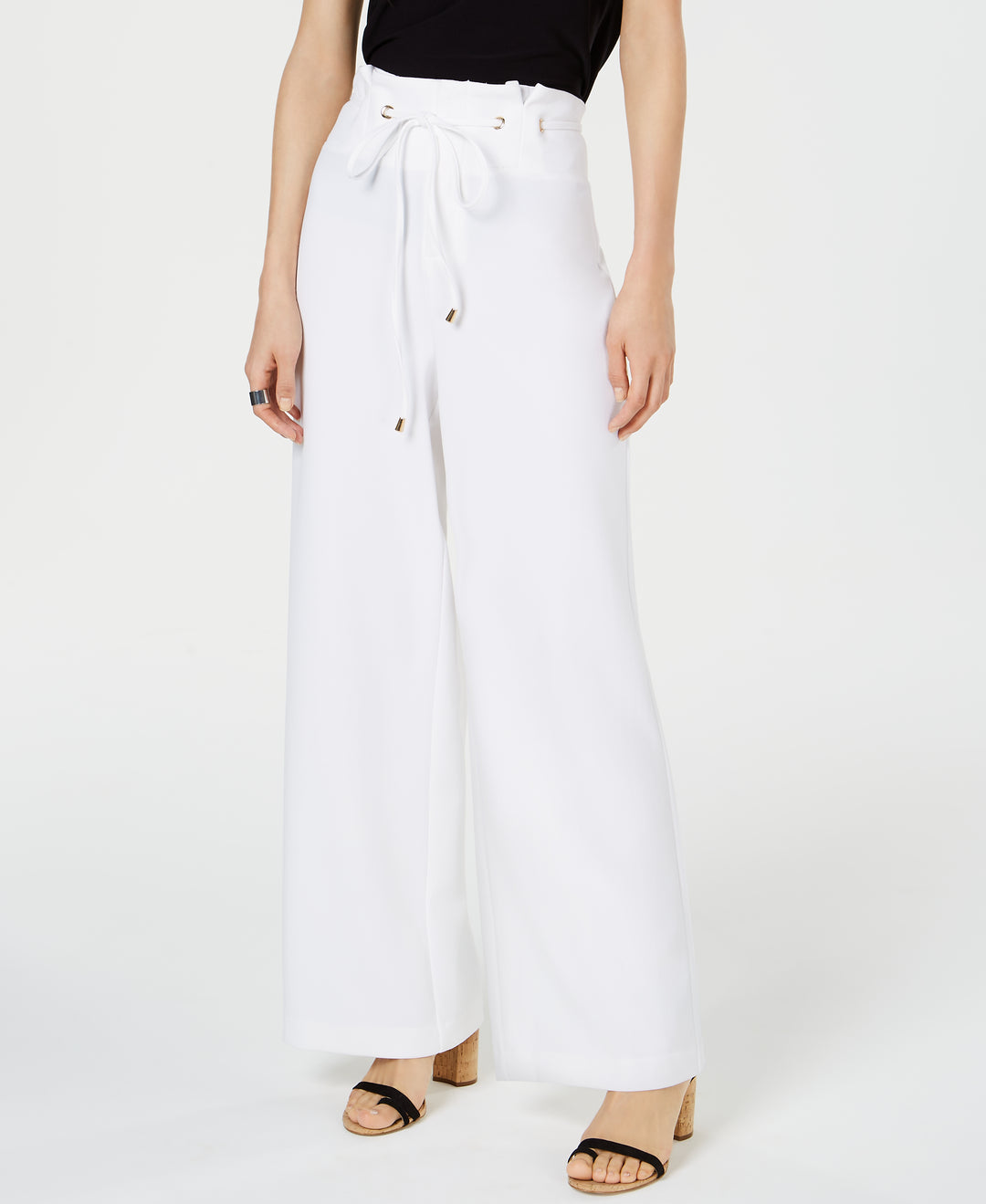 INC Wide-Leg Paperbag Pants