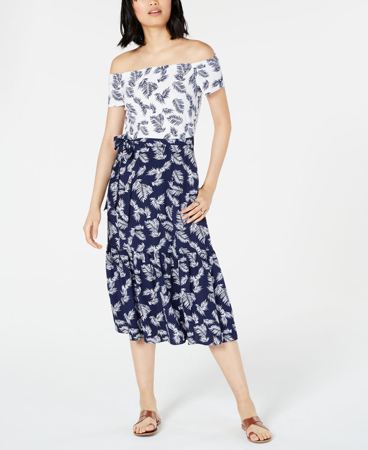 Printed Off-The-Shoulder Dress