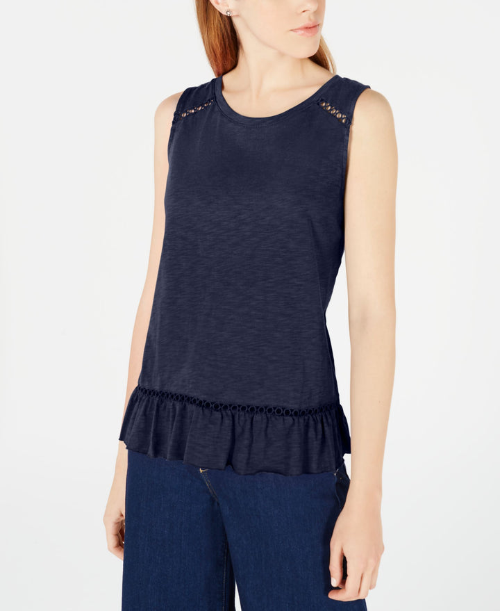 Ruffled Cross-Over Back Top