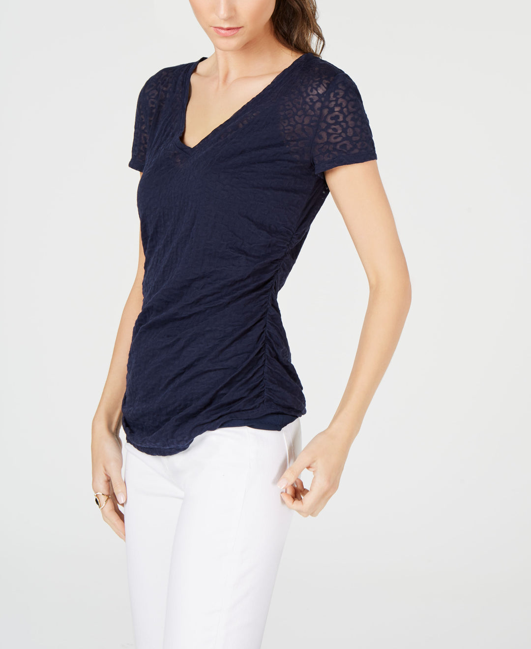 INC Leopard-Print Burnout Top