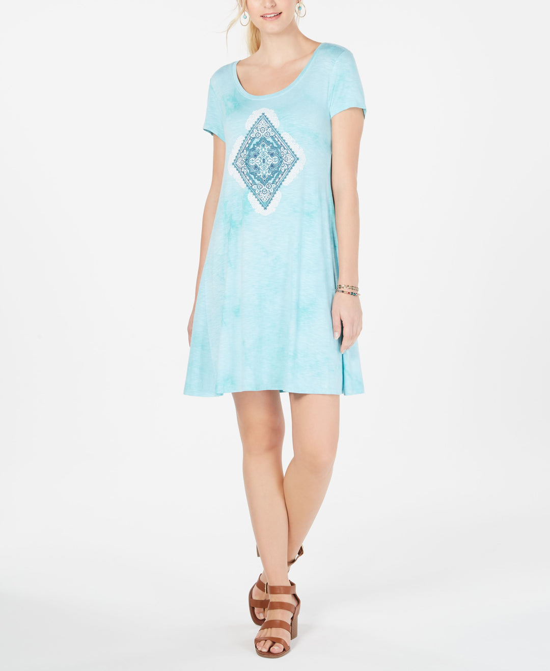 Graphic Scoop-Neck T-Shirt Dress