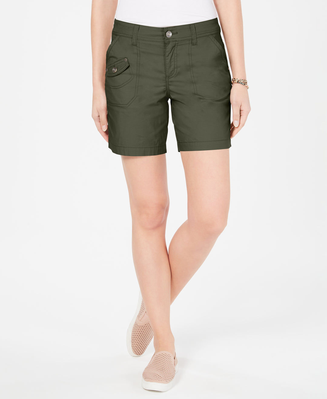 Petite Flap-Pocket Shorts