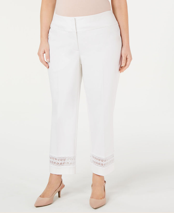 Alfani Plus Size Lace Inset Capri Tummy Control Pants