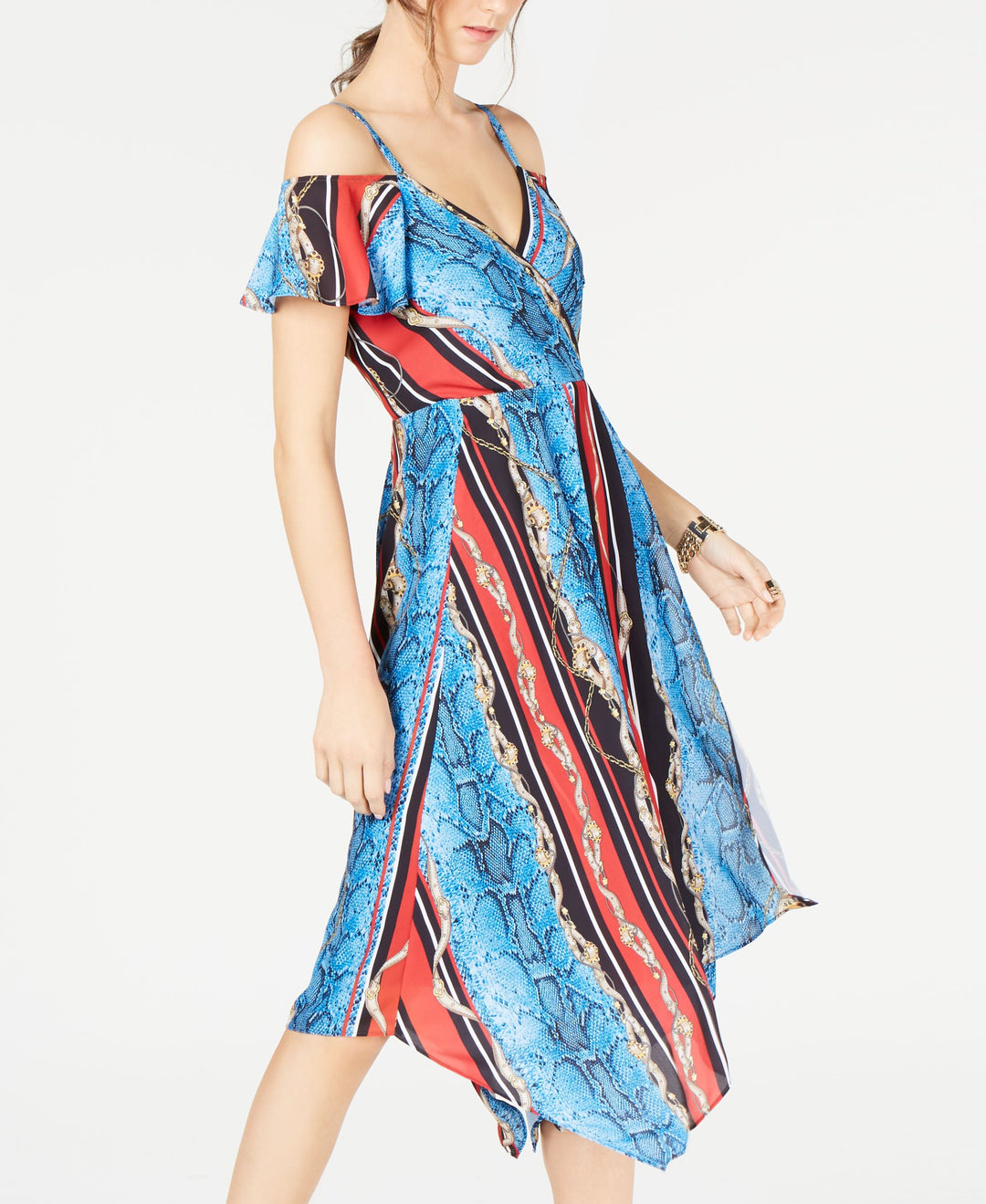 INC Cold-Shoulder Surplice Dress