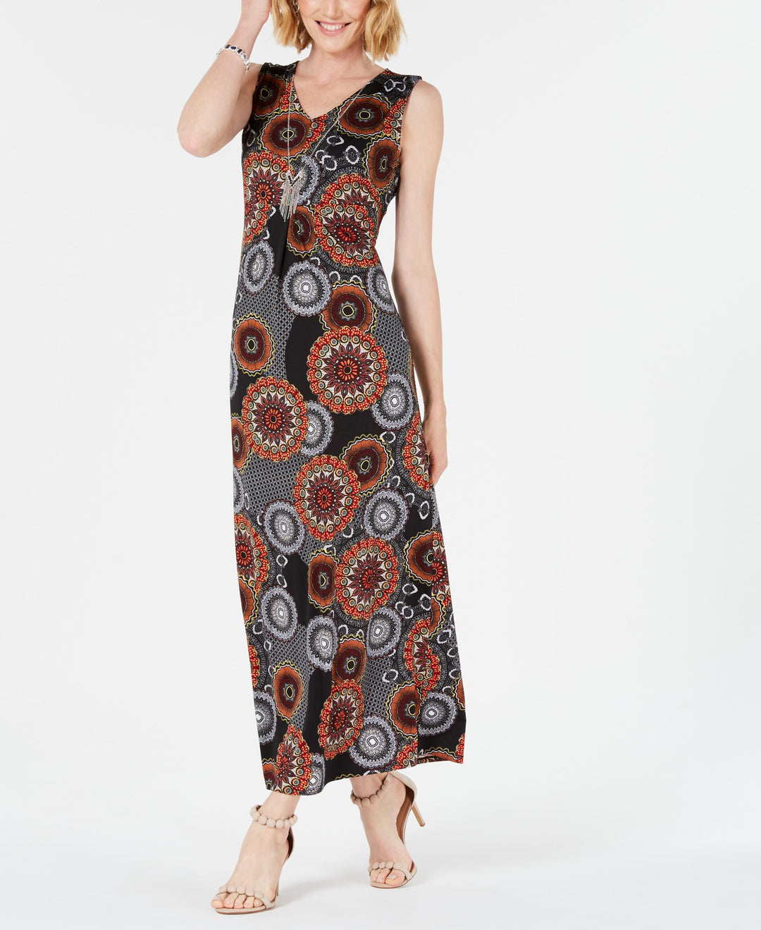 Petite Sleeveless V-Neck Maxi Dress
