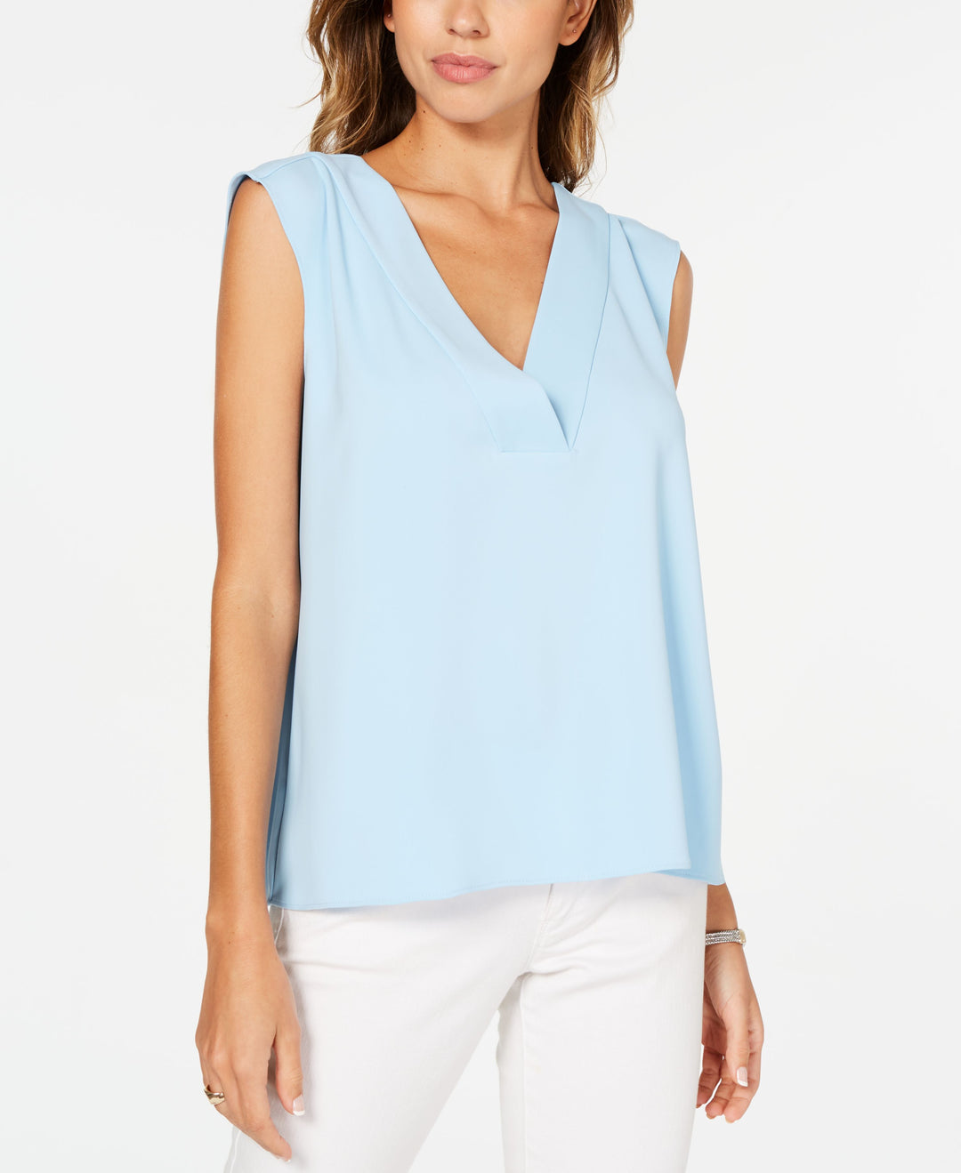 Alfani Petite V Neck Sleeveless Top