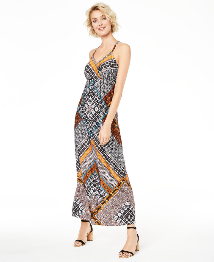 Printed Ring Back Maxi Dress