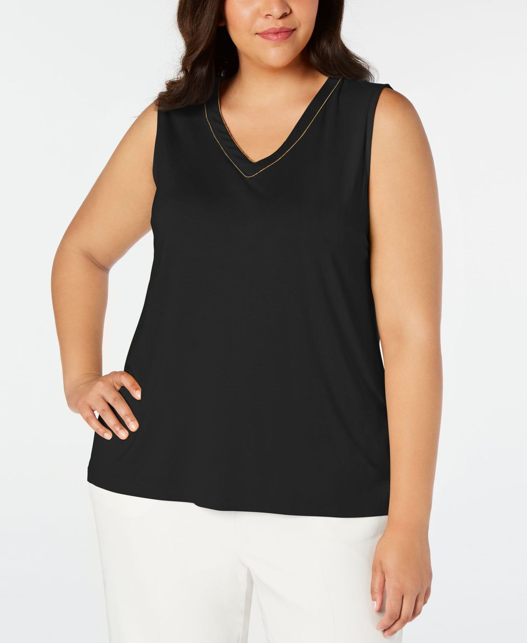 JM Collection Plus Size Embellished Tank Top